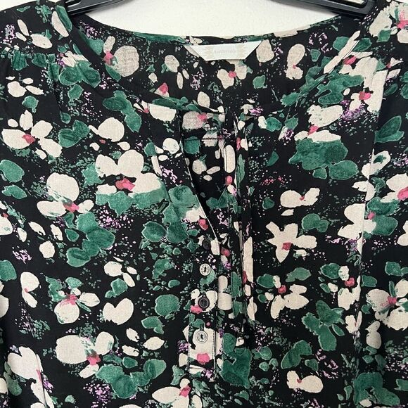 BHS floral elastic hem tie front Women blouse size 14 - Picture 4 of 6